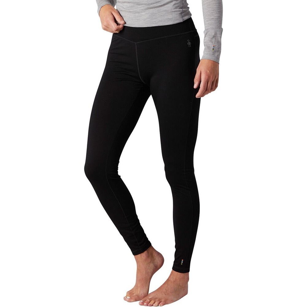 Smartwool Thermal Merino Base Layer Bottoms Womens L Black Good Slim Leggings